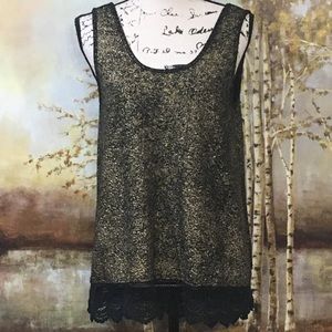 CHARMING CHARLIE Holiday Ready Gold Metallic Tunic